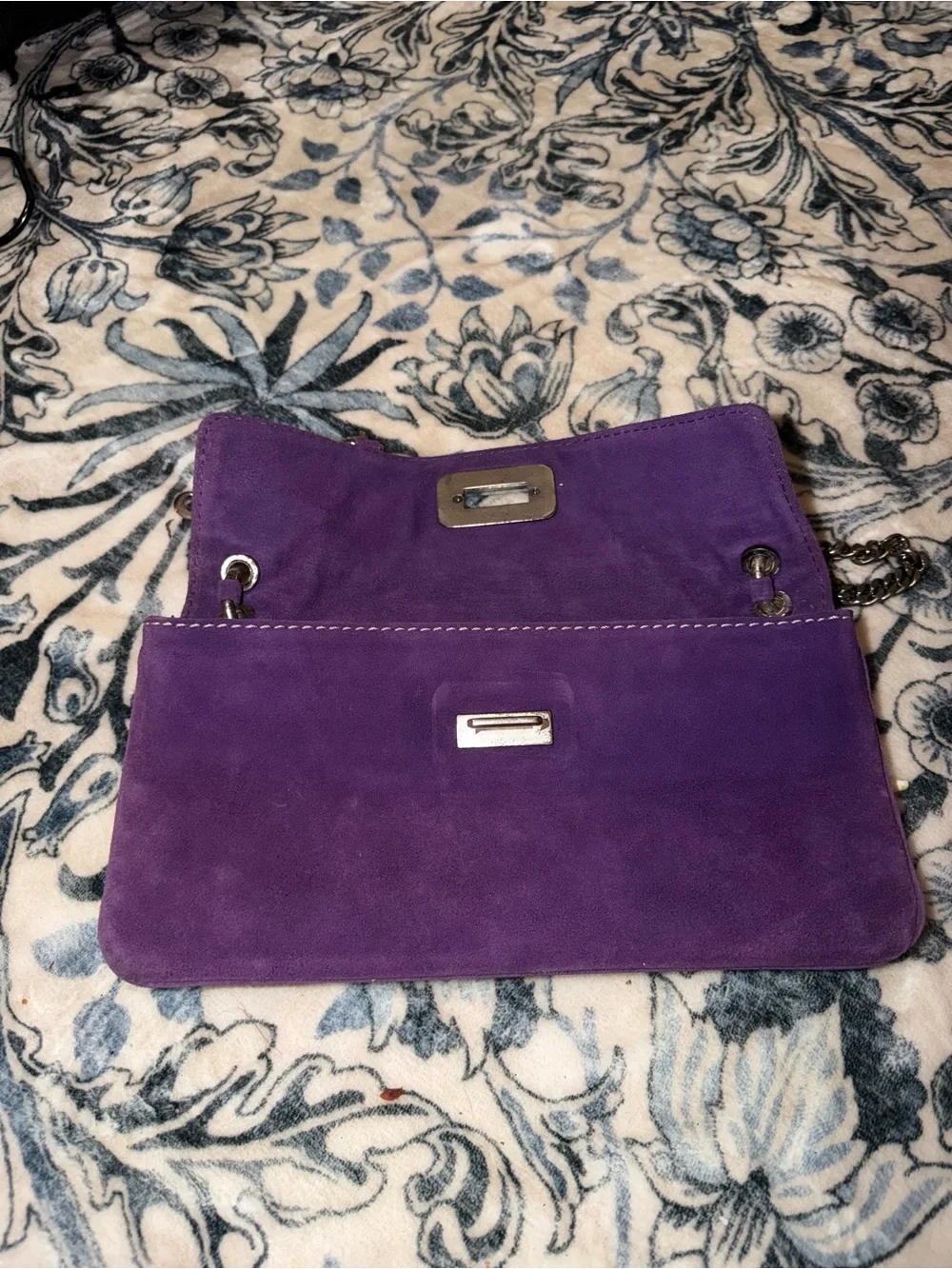 Michael Kors Purple Suede Chain-Handle Shoulder Bag
